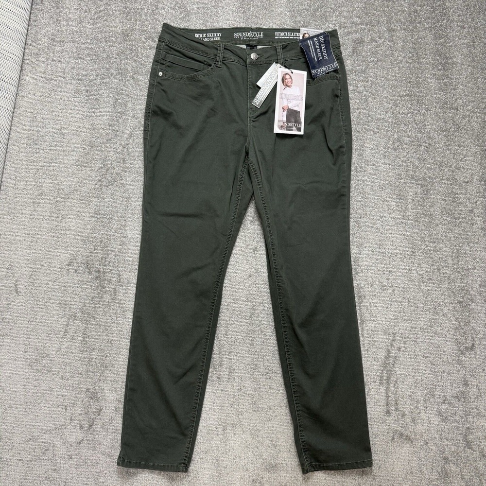 Sound/ Style By Beau Dawson Jamie Slimming Skinny Jeans Green Size 14 NWT